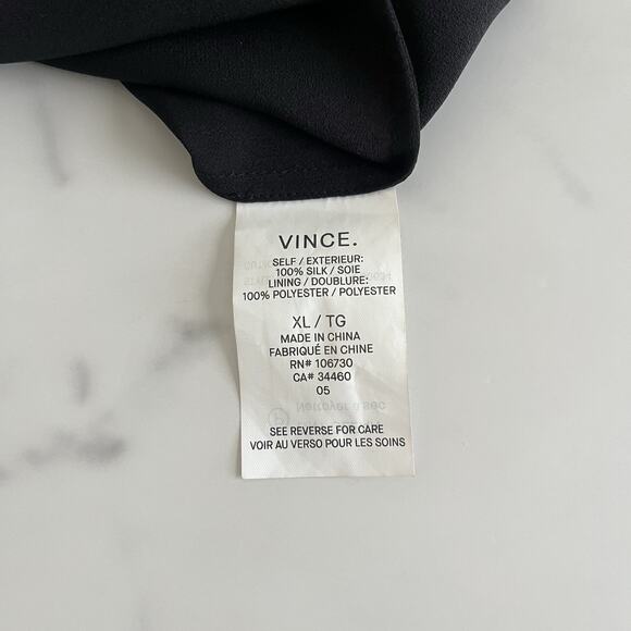 Vince Tie Dye Double Layer Silk Shift Dress Size XL preppy chic career Designer - Picture 9 of 9